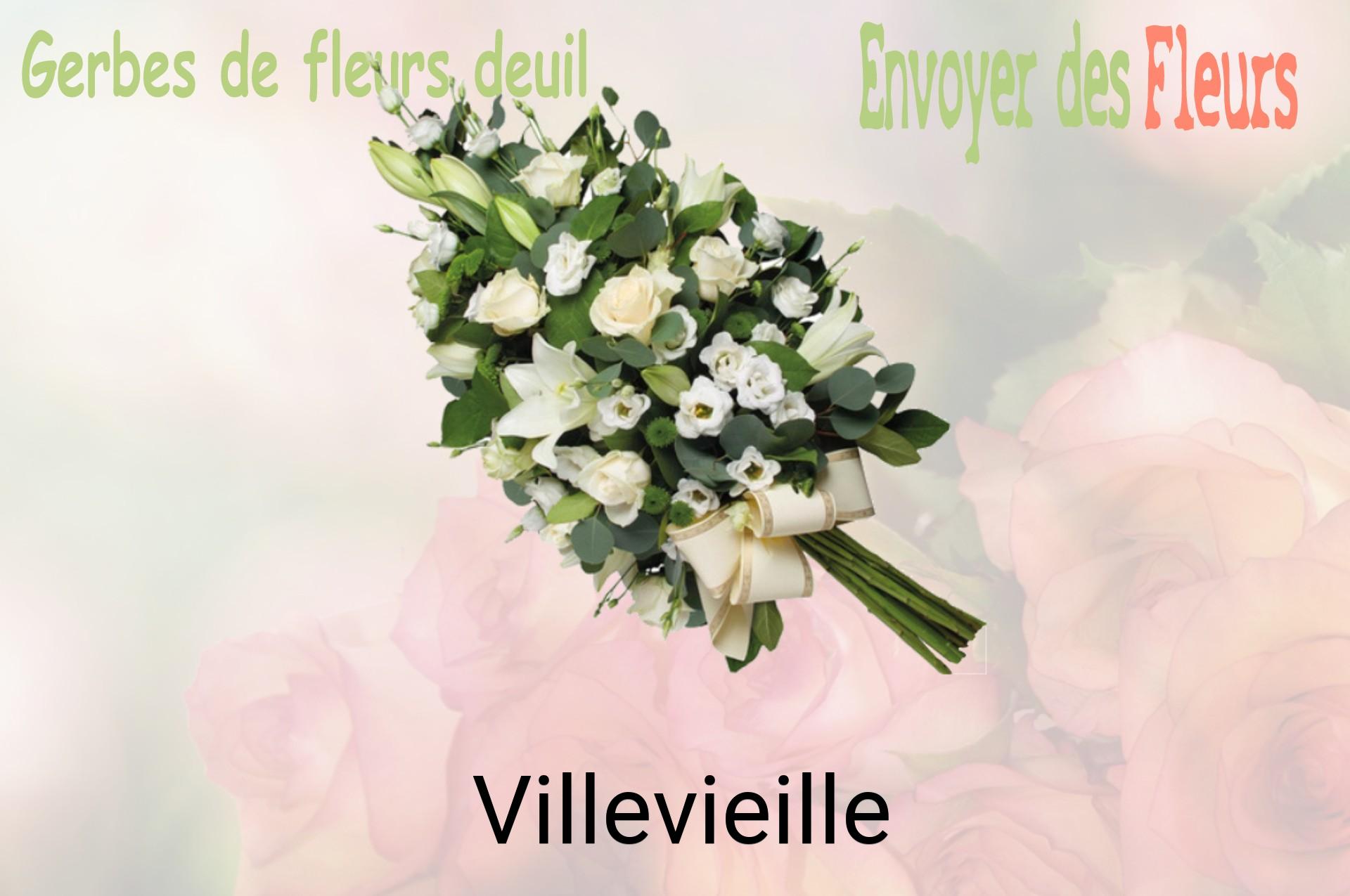 Gerbe de fleurs de deuil livrée à Villevieille